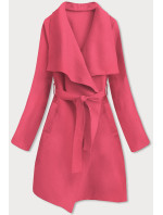 Minimalistický dámský kabát v korálové barvě (747ART)