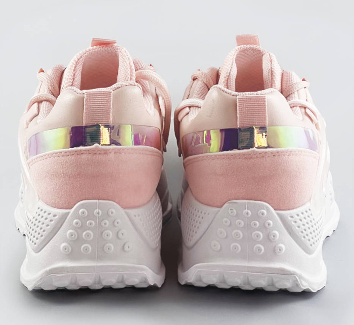 Růžové dámské sneakersy se dvojitými tkaničkami (7001)