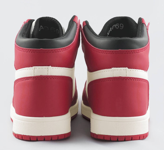 Červeno-bílé dámské tenisky sneakers nad kotníky (XA069)