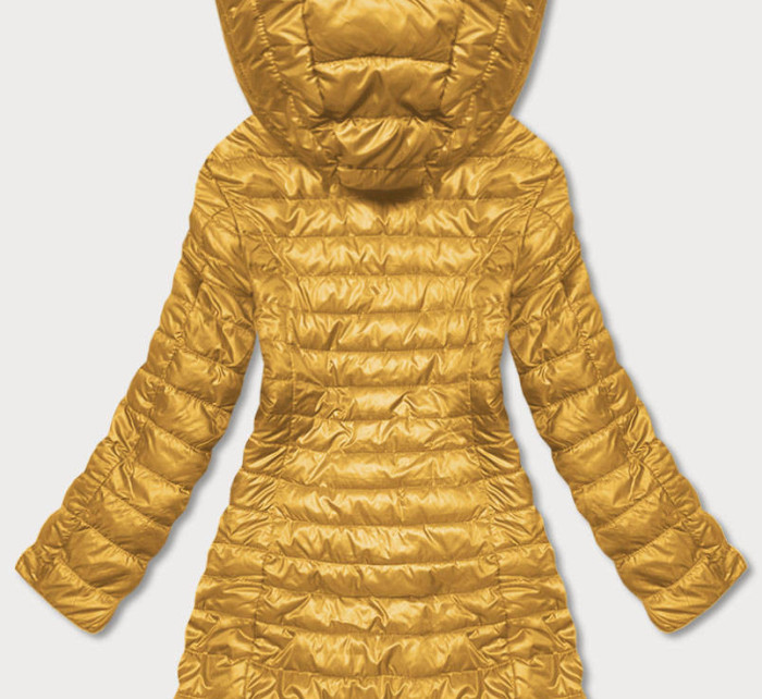 Khaki-žlutá oboustranná dámská prošívaná bunda (M20-7636-22+75)