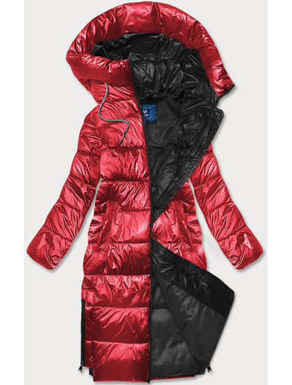 Červená dámská bunda s kontrastními vsadkami (AG1-J9063)