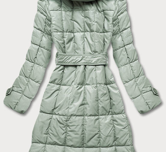 Klasický dámský prošívaný kabát v pistáciové barvě (AG2-J83)