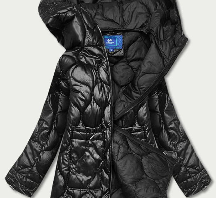 Černá dámská bunda s ozdobným prošíváním (AG1-J9086)