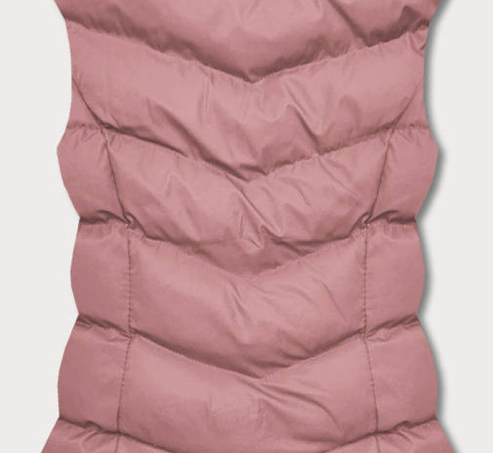 Růžová péřová dámská vesta (5M719-46)