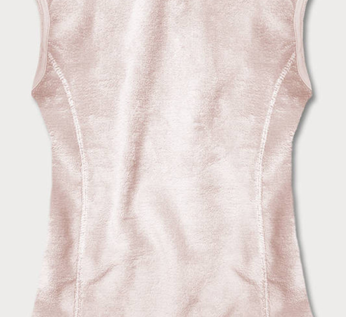 Světle růžová plyšová dámská vesta (HH003-25)