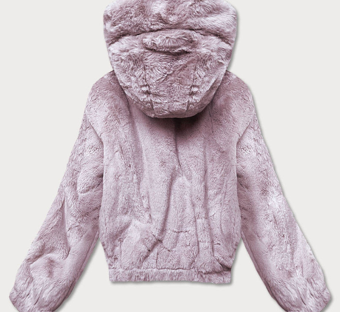 Krátká růžová dámská kožešinová bunda (R8050-81)