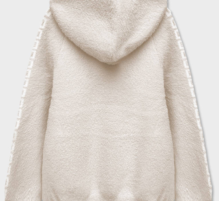 Světle béžový přehoz přes oblečení ála alpaka s kapucí (B6001-51)