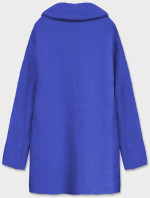 Krátký vlněný přehoz přes oblečení typu alpaka v chrpové barvě (7108-1)
