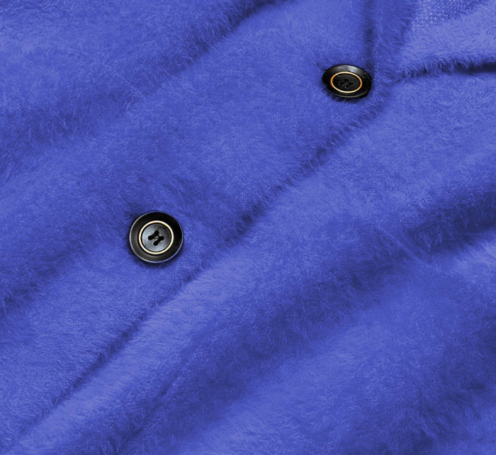 Krátký vlněný přehoz přes oblečení typu alpaka v chrpové barvě (7108-1)