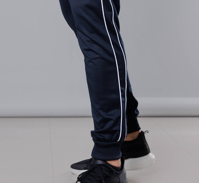 Tmavě modré pánské teplákové kalhoty s lampasy (8K161)