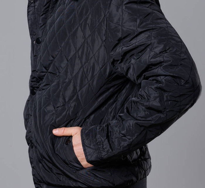 Černá pánská prošívaná bunda s límcem (58M13081-392)