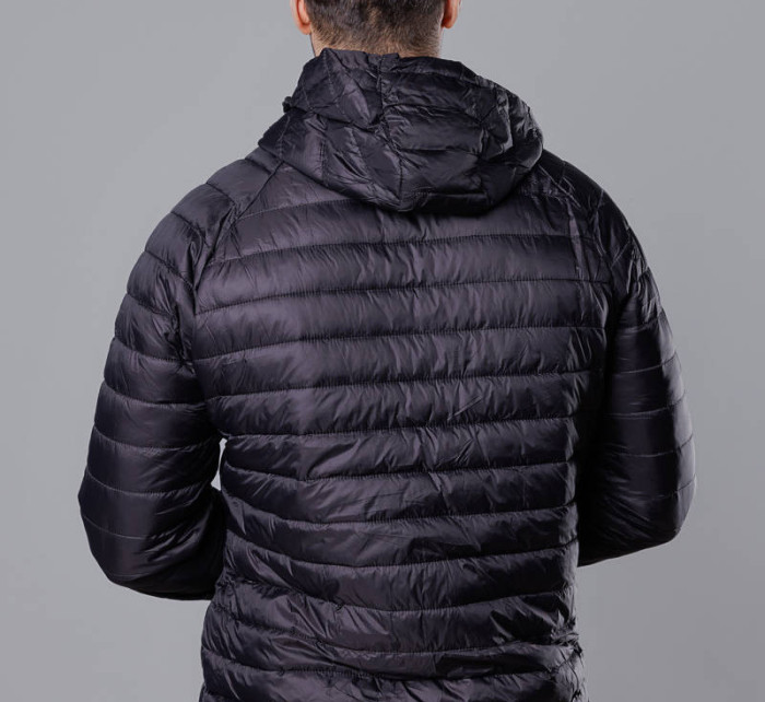 Černá pánská prošívaná bunda s kapucí (HM112-1)