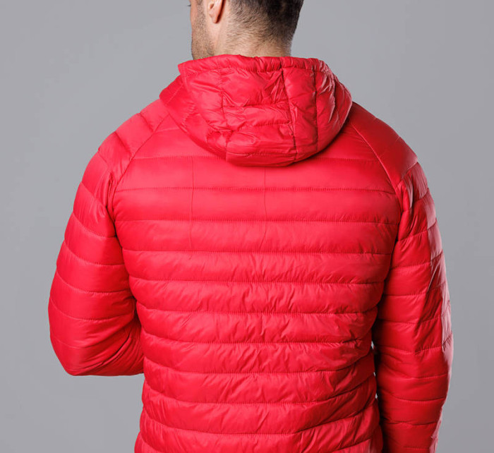 Červená pánská prošívaná bunda s kapucí (HM112-5)