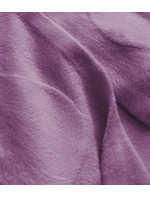 Dlouhý vlněný přehoz přes oblečení typu "alpaka" v barvě lila s kapucí (908)