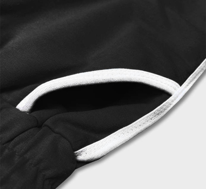 Černé dámské šortky s kontrastní lemovkou (8K208-3)