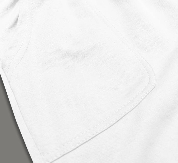 Bílé dámské teplákové šortky (8K950-1)