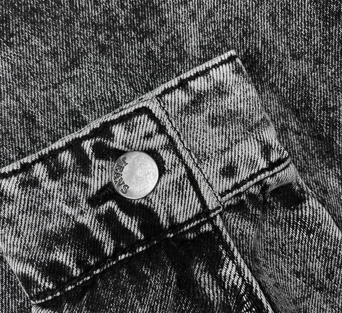Černá džínová bunda s kapucí (POP7015-K)