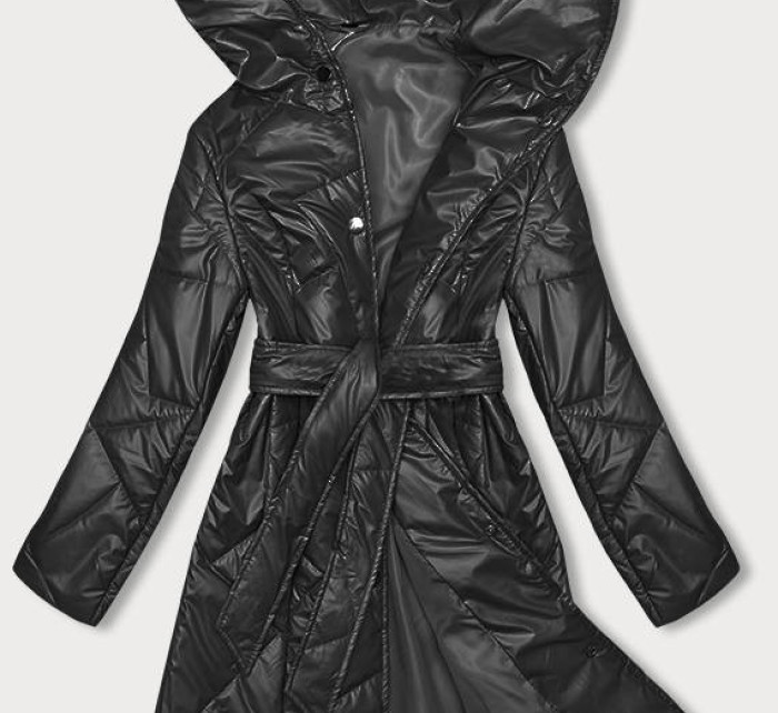 Černá prošívaná bunda na patentky (B8179-1)