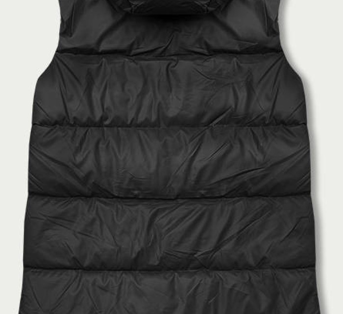 Černá dámská vesta s kapucí (B8212-1)