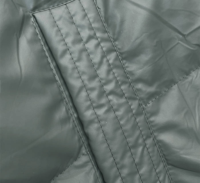 Dámská vesta v khaki barvě s kapucí (B8212-11)