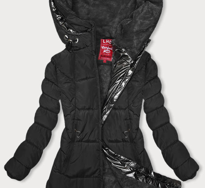 Černá zimní bunda s kapucí (2M-231)