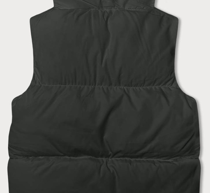 Dámská péřová vesta v army barvě se stojáčkem (5M3150-136)