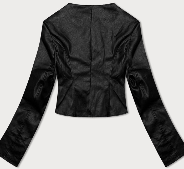 Krátká černá bunda z ekologické kůže J Style (11Z8110)