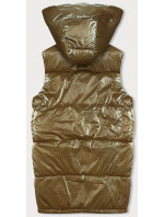 Lesklá zlatá dámská oversize vesta (JIN222)
