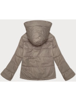 Volná béžová dámská bunda s kapucí Miss TiTi (2360)