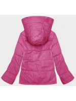 Volná růžová dámská bunda s kapucí Miss TiTi (2360)