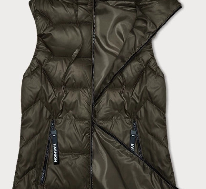 Dámská vesta v khaki barvě s odepínací kapucí S'West (B8232-11)