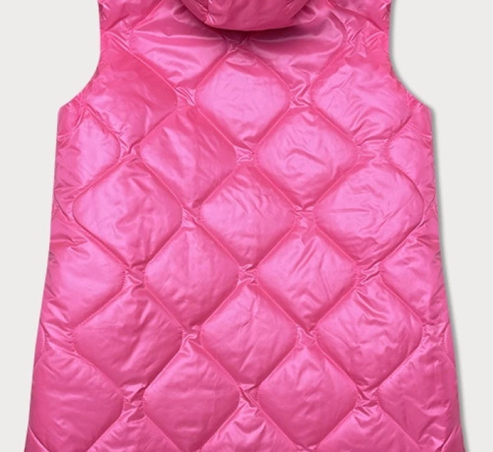Růžová dámská vesta s ozdobným prošíváním (B8230-83)