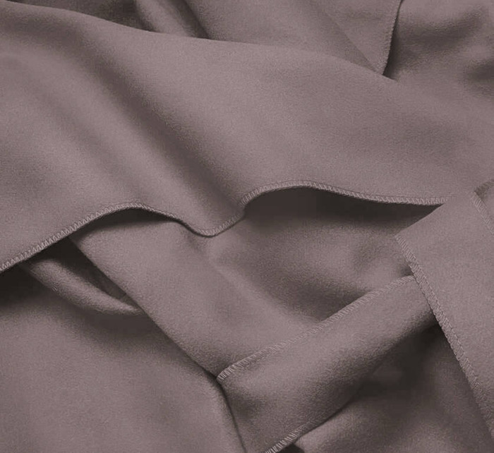 Šedohnědý minimalistický dámský kabát (747art)