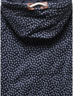 Tmavě modrá rozepínací dámská mikina se vzorem srdíček (2315)