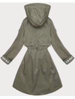 Tenká dámská bunda parka ve světlé khaki barvě s kapucí BH Forever (3) (BH-2403)