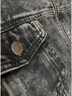 Černá dámská džínová oversize bunda (POP7115K-POP7106K)