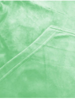 Světle zelená dámská velurová souprava s rozepínací mikinou (8C1176-127)
