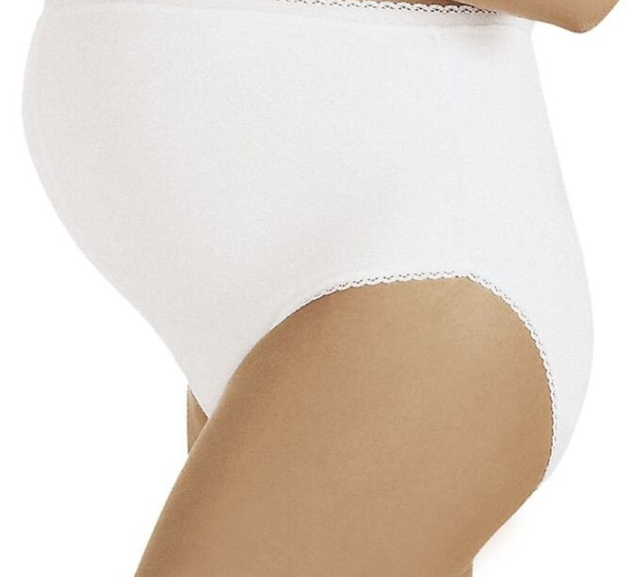 Bavlněné těhotenské kalhotky Mama Maxi bílé