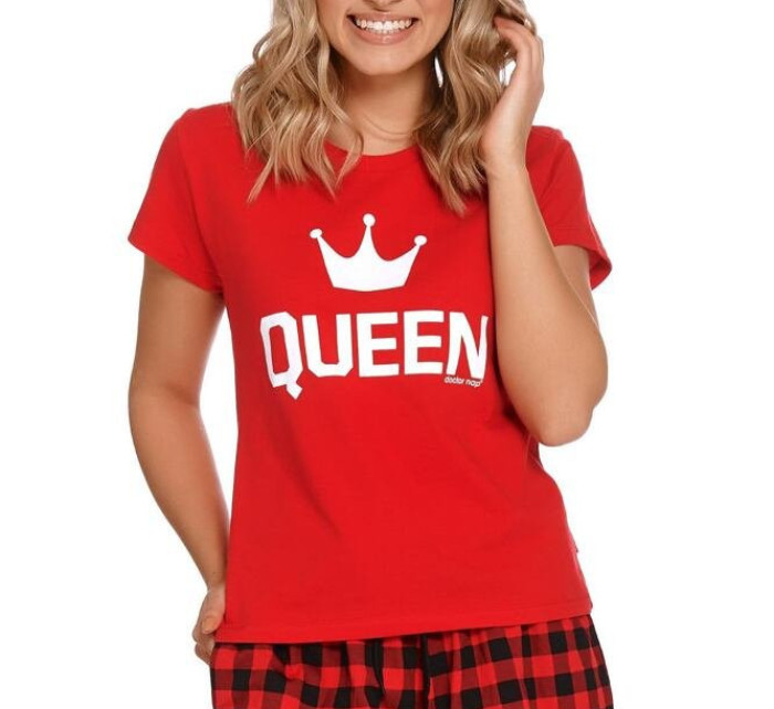 Krátké dámské pyžamo Queen červené