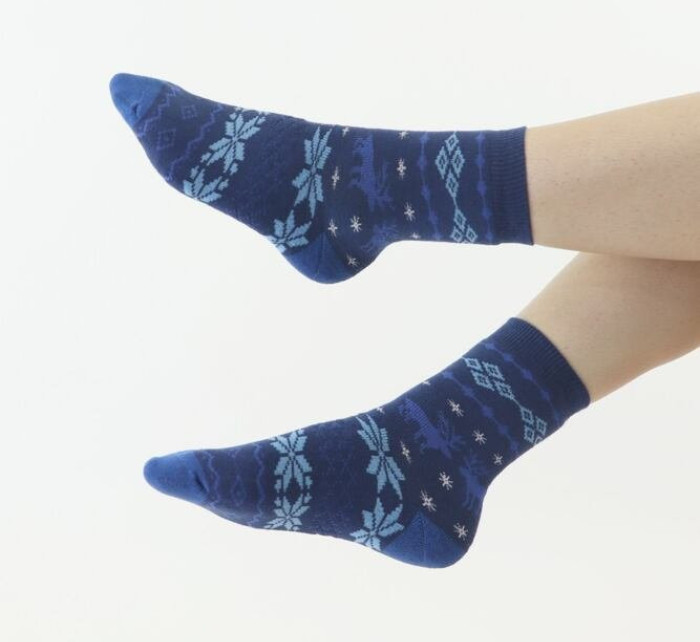 Thermo ponožky Norweg tmavě modré se soby