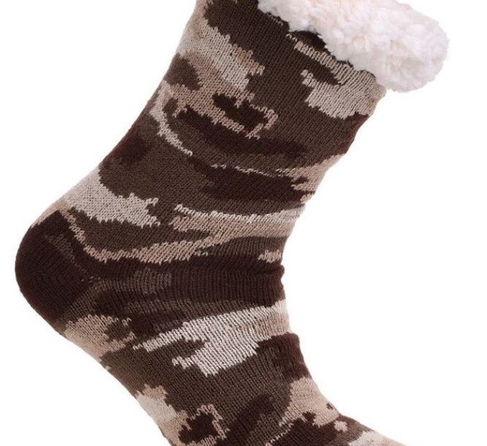 Protiskluzové ponožky Masker winter hnědé