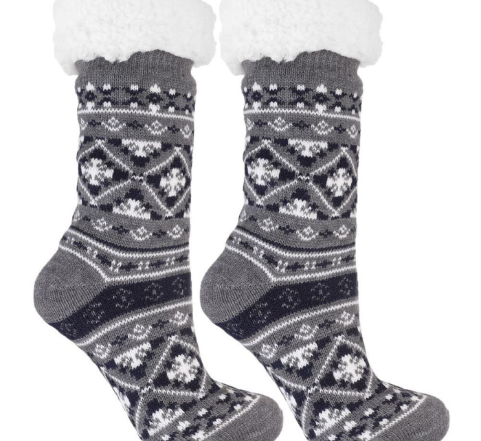 Hřejivé ponožky Nordic winter III šedé protiskluzové
