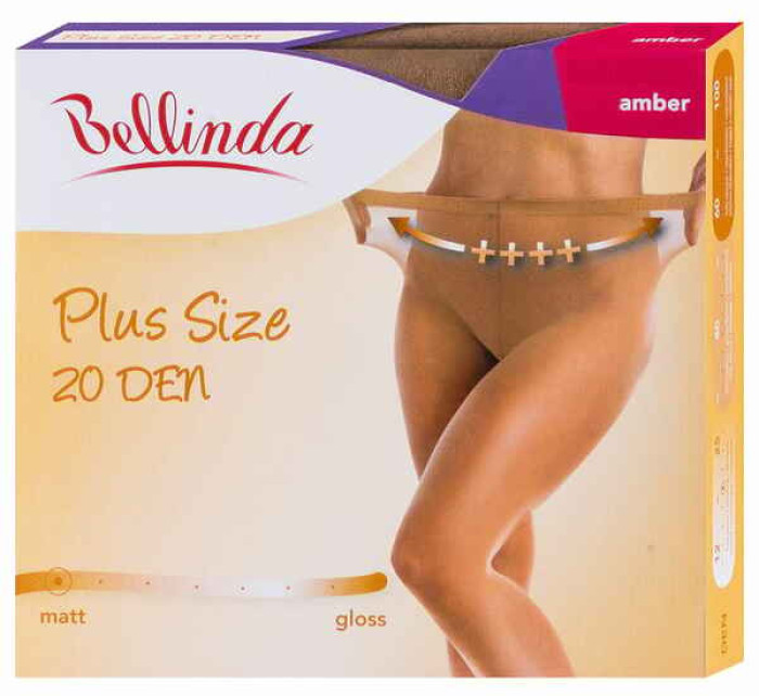 Punčochové kalhoty pro nadměrné velikosti PLUS SIZE 20 DEN - BELLINDA - amber