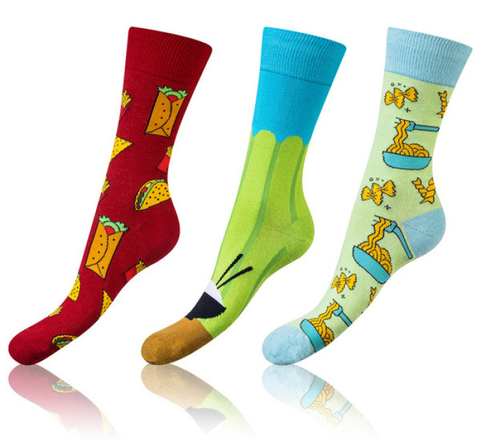 Zábavné crazy ponožky 3 páry CRAZY SOCKS 3x - BELLINDA - tmavě hnědá