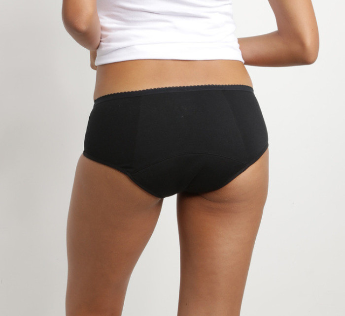 Noční menstruační boxerky s krajkou DIM MENSTRUAL NIGHT LACE BOXER - DIM - černá
