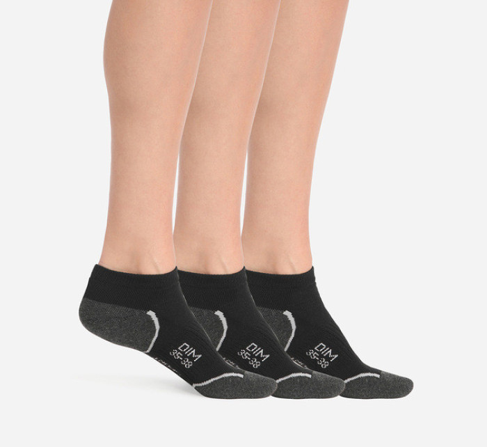 Dámské sportovní ponožky 3 páry DIM SPORT IN-SHOE 3x - DIM SPORT - černá