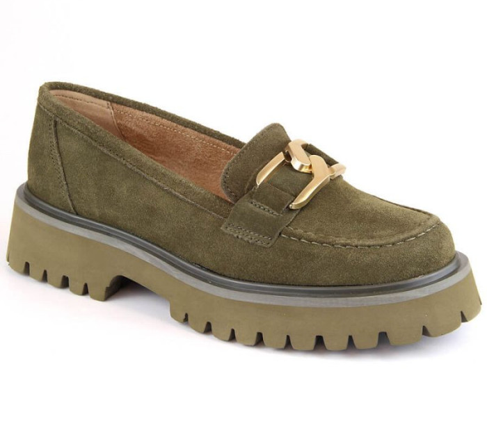 Dámské semišové boty na platformě W PAW459B zelené - Filippo