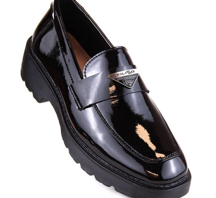 Filippo W PAW463 černé lakované nazouvací boty