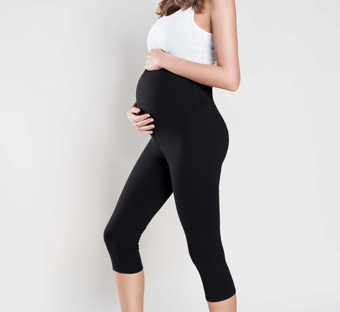 Těhotenské legíny III trimestr 3/4 černé - Italian Fashion