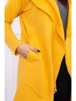 Volná bunda s kapucí v hořčicové barvě